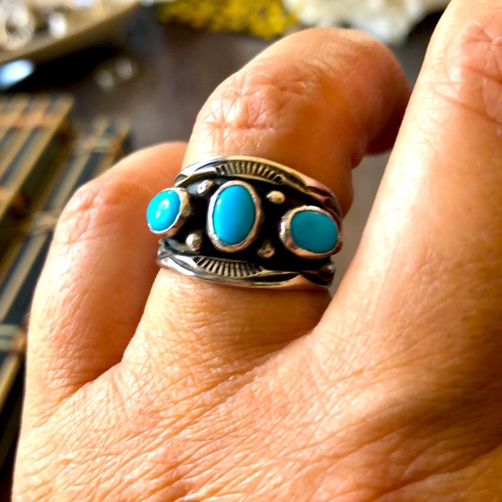 Sleeping Beauty Turquoise sterling silver ring